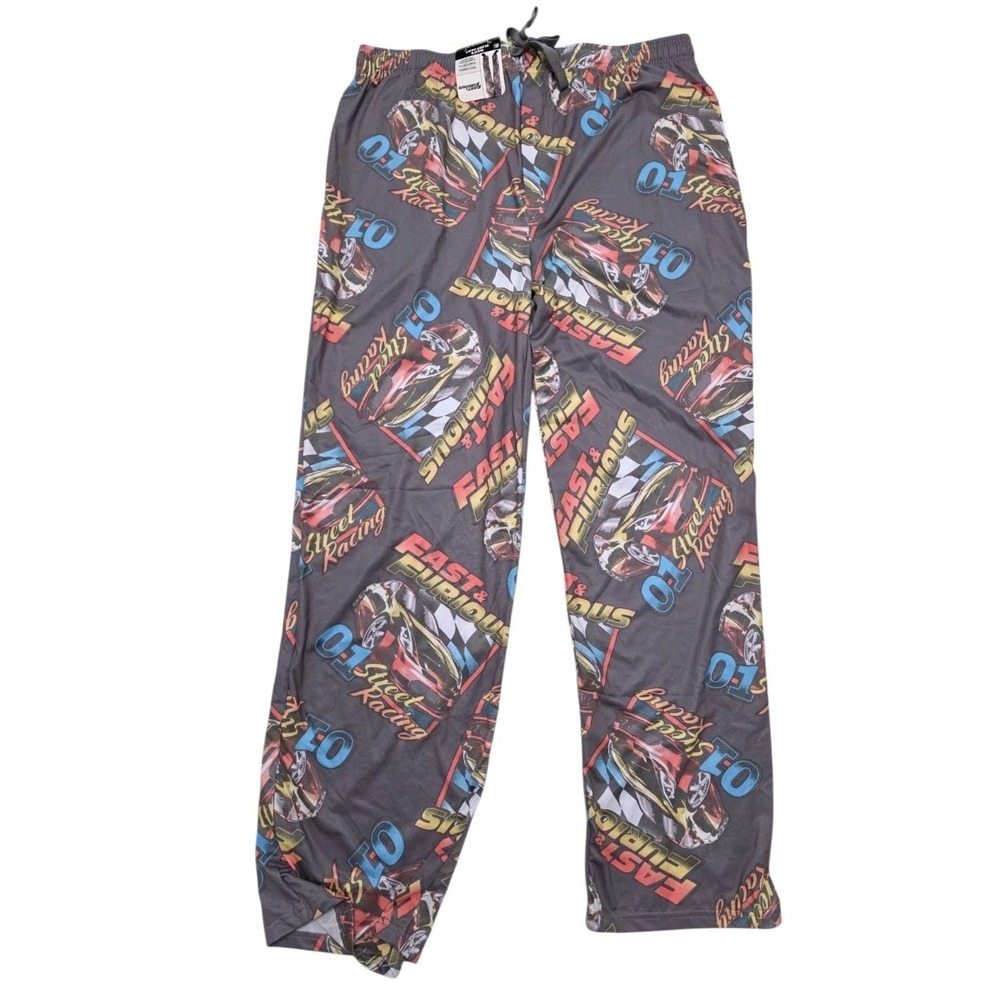 Fast & Furious Lounge Pants Adult XL Street Racing Performance Fabric Gray
